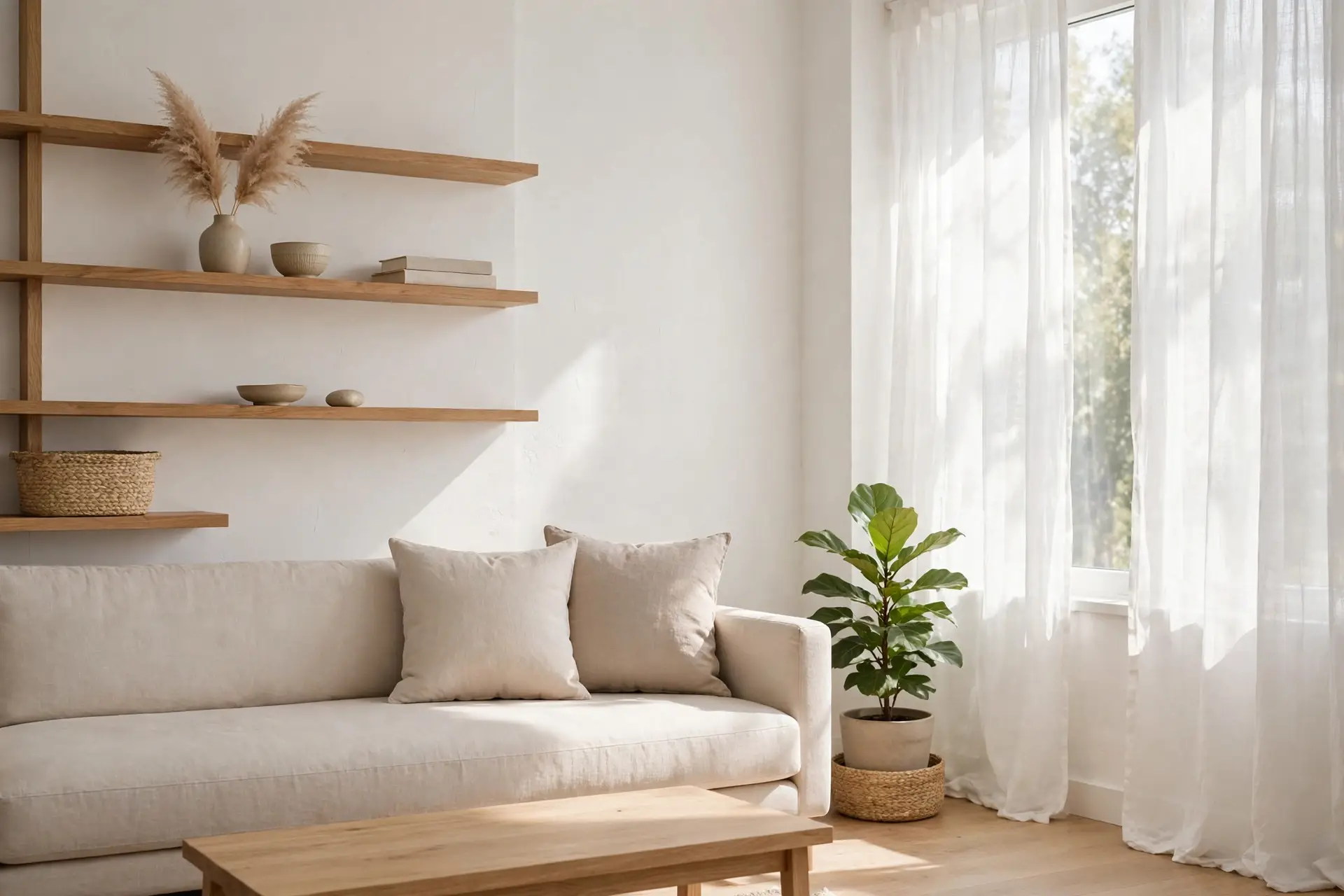 Bright decluttered home interior